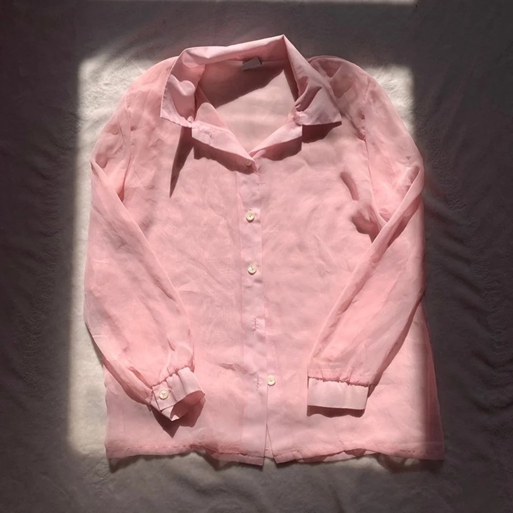 baby pink blouse